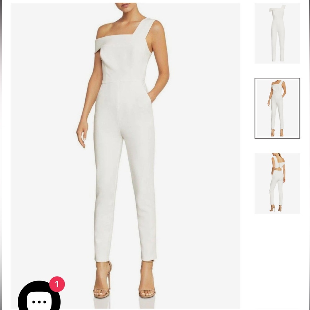 BCBG Max Azria Ivory Off-Shoulder Jumpsuit - Size 0, Brand New
